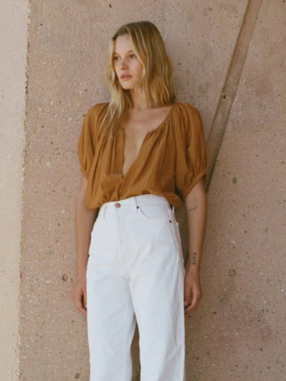 Doen June Blouse in Foxtail Size Medium Brown Orange - Picture 10 of 14